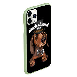 Чехол iPhone 11 Pro матовый Dachshund Club, цвет: 3D-салатовый — фото 2