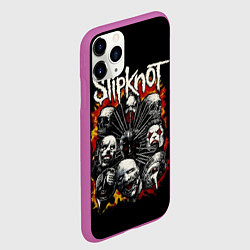 Чехол iPhone 11 Pro матовый Slipknot: Faces, цвет: 3D-фиолетовый — фото 2