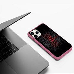 Чехол iPhone 11 Pro матовый Slipknot: Pentagram, цвет: 3D-малиновый — фото 2