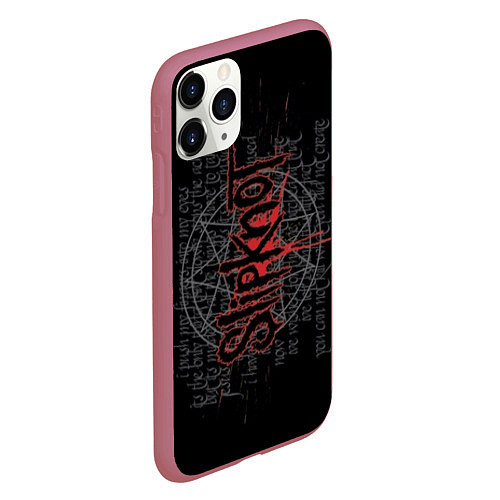 Чехол iPhone 11 Pro матовый Slipknot: Pentagram / 3D-Малиновый – фото 2