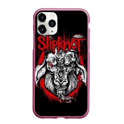 Чехол iPhone 11 Pro матовый Slipknot: Devil Goat, цвет: 3D-малиновый