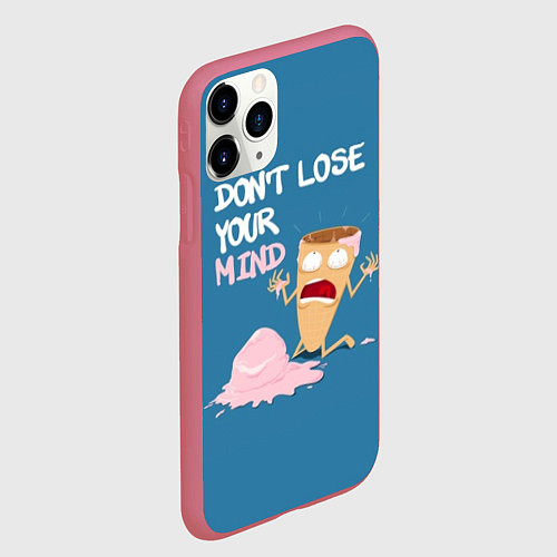 Чехол iPhone 11 Pro матовый Не сходи с ума! / 3D-Малиновый – фото 2