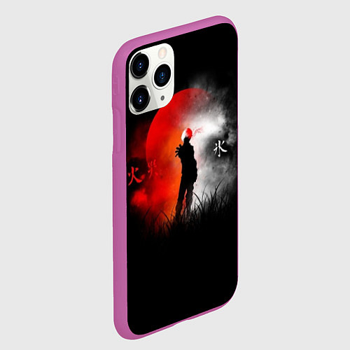 Чехол iPhone 11 Pro матовый Лед и огонь Ice and Fire / 3D-Фиолетовый – фото 2