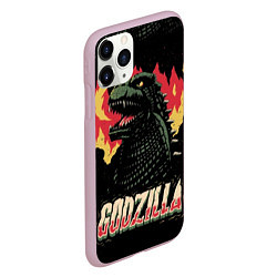 Чехол iPhone 11 Pro матовый Flame Godzilla, цвет: 3D-розовый — фото 2