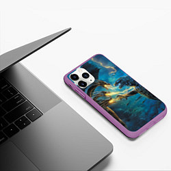 Чехол iPhone 11 Pro матовый Godzilla Rage, цвет: 3D-фиолетовый — фото 2