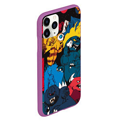 Чехол iPhone 11 Pro матовый Годзилла, цвет: 3D-фиолетовый — фото 2