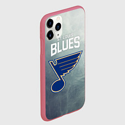 Чехол iPhone 11 Pro матовый St Louis Blues, цвет: 3D-малиновый — фото 2