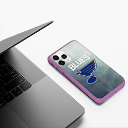Чехол iPhone 11 Pro матовый St Louis Blues, цвет: 3D-фиолетовый — фото 2