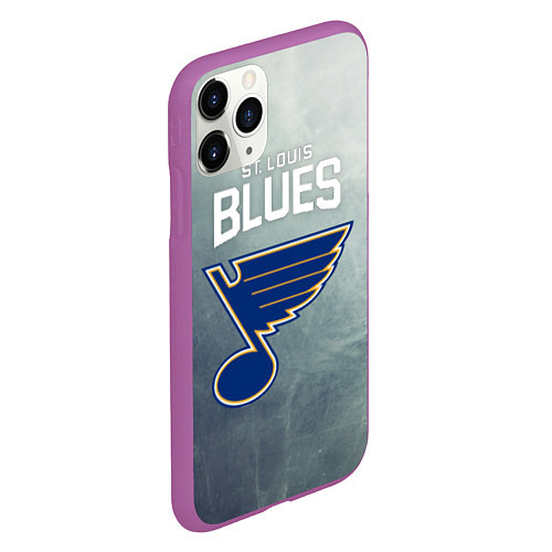 Чехол iPhone 11 Pro матовый St Louis Blues / 3D-Фиолетовый – фото 2