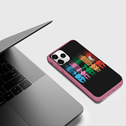 Чехол iPhone 11 Pro матовый My Hero Academia герои, цвет: 3D-малиновый — фото 2