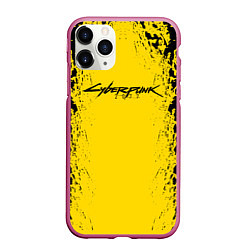 Чехол iPhone 11 Pro матовый Cyberpunk 2077 Samurai logo, цвет: 3D-малиновый