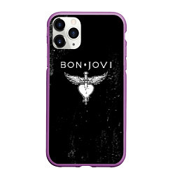 Чехол iPhone 11 Pro матовый Bon Jovi, цвет: 3D-фиолетовый