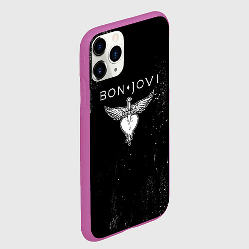 Чехол iPhone 11 Pro матовый Bon Jovi / 3D-Фиолетовый – фото 2