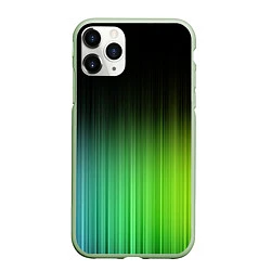 Чехол iPhone 11 Pro матовый Неоновые полосы - Минимализм, цвет: 3D-салатовый