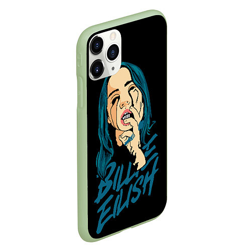 Чехол iPhone 11 Pro матовый Billie Eilish / 3D-Салатовый – фото 2