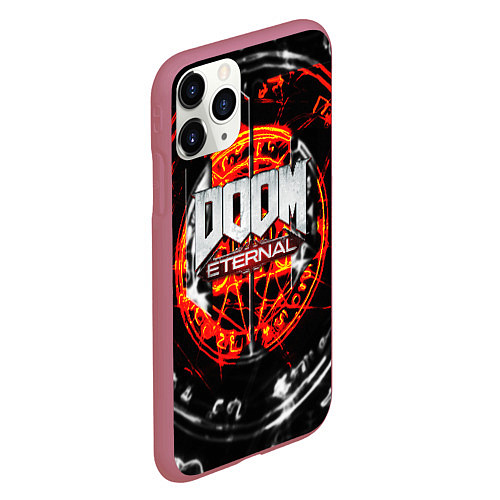 Чехол iPhone 11 Pro матовый DOOM ETERNAL / 3D-Малиновый – фото 2