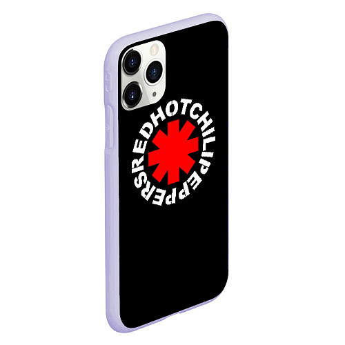 Чехол iPhone 11 Pro матовый Red Hot chili peppers logo on black / 3D-Светло-сиреневый – фото 2