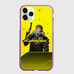 Чехол iPhone 11 Pro матовый CYBERPUNK 2077, цвет: 3D-фиолетовый