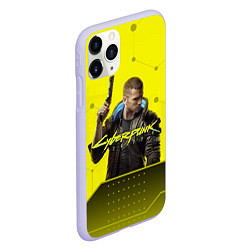 Чехол iPhone 11 Pro матовый CYBERPUNK 2077, цвет: 3D-светло-сиреневый — фото 2