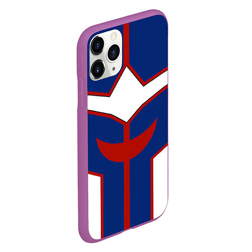 Чехол iPhone 11 Pro матовый ALL MIGHT MY HERO ACADEMIA MHA МОЯ ГЕРОЙСКАЯ АКАДЕ / 3D-Фиолетовый – фото 2