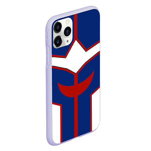 Чехол iPhone 11 Pro матовый ALL MIGHT MY HERO ACADEMIA MHA МОЯ ГЕРОЙСКАЯ АКАДЕ / 3D-Светло-сиреневый – фото 2