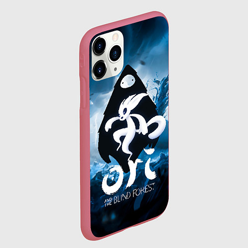 Чехол iPhone 11 Pro матовый Ori logo game / 3D-Малиновый – фото 2