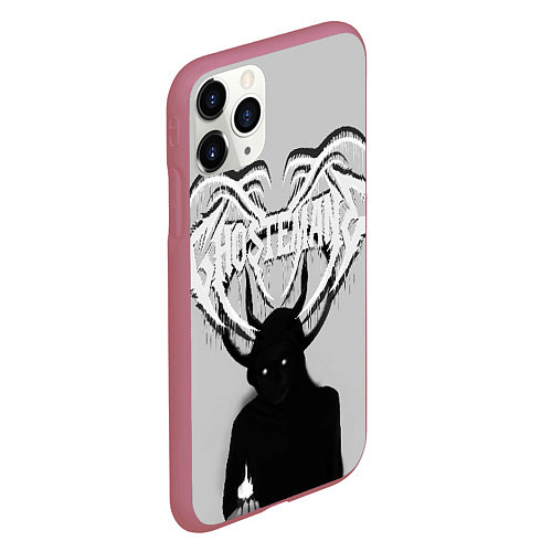 Чехол iPhone 11 Pro матовый Ghostemane / 3D-Малиновый – фото 2