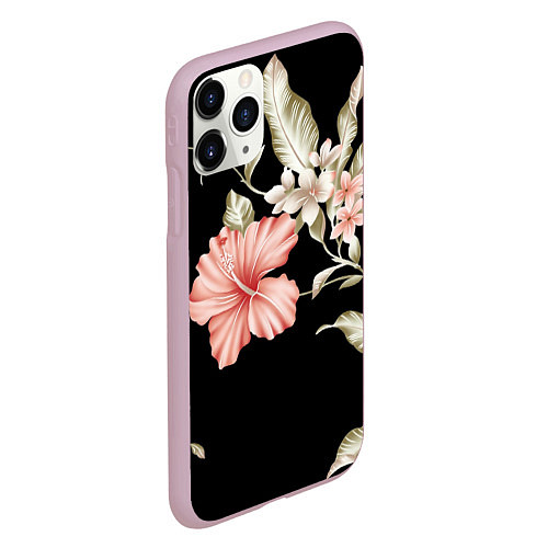 Чехол iPhone 11 Pro матовый Красивые Цветочки / 3D-Розовый – фото 2