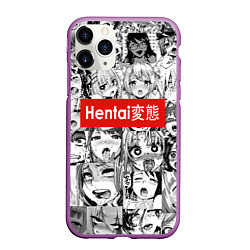 Чехол iPhone 11 Pro матовый Hentai - collage, цвет: 3D-фиолетовый
