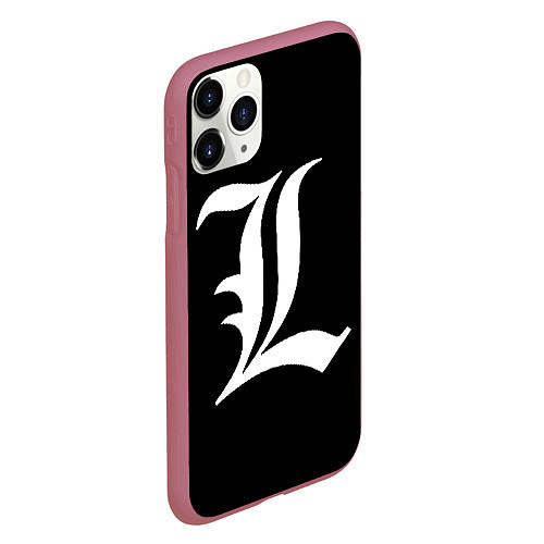 Чехол iPhone 11 Pro матовый DEATH NOTE ТЕТРАДЬ СМЕРТИ L / 3D-Малиновый – фото 2