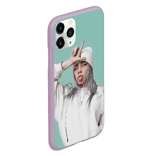 Чехол iPhone 11 Pro матовый BILLIE EILISH / 3D-Сиреневый – фото 2