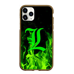 Чехол iPhone 11 Pro матовый L letter flame, цвет: 3D-коричневый