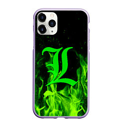 Чехол iPhone 11 Pro матовый L letter flame, цвет: 3D-светло-сиреневый