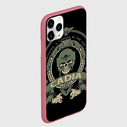 Чехол iPhone 11 Pro матовый Вархаммер - Cadia skull, цвет: 3D-малиновый — фото 2