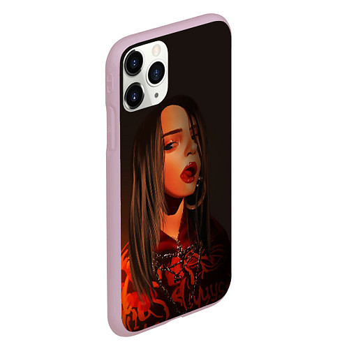 Чехол iPhone 11 Pro матовый Billie Eilish: Red Head / 3D-Розовый – фото 2