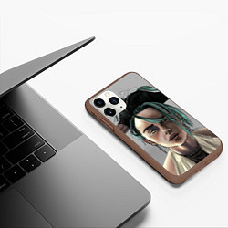 Чехол iPhone 11 Pro матовый Билли Айлиш, цвет: 3D-коричневый — фото 2