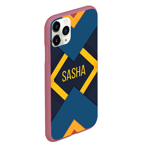 Чехол iPhone 11 Pro матовый Sasha / 3D-Малиновый – фото 2