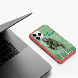 Чехол iPhone 11 Pro матовый Billie Eilish: Green Motive, цвет: 3D-красный — фото 2