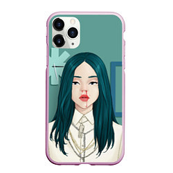 Чехол iPhone 11 Pro матовый Billie Eilish: Turquoise Hair, цвет: 3D-розовый