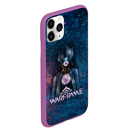 Чехол iPhone 11 Pro матовый Warframe game logo / 3D-Фиолетовый – фото 2