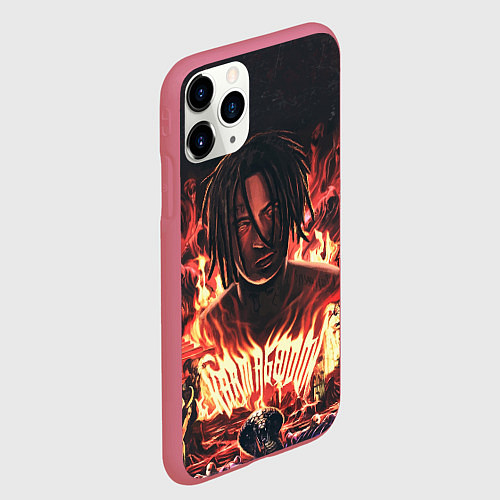 Чехол iPhone 11 Pro матовый KIZARU - Karmageddon / 3D-Малиновый – фото 2