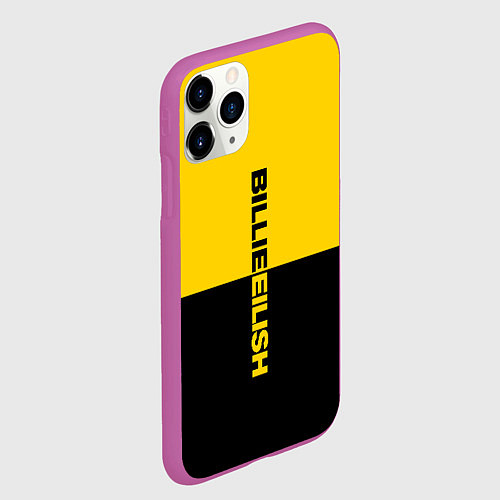 Чехол iPhone 11 Pro матовый BILLIE EILISH: Yellow & Black / 3D-Фиолетовый – фото 2