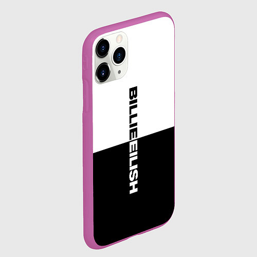 Чехол iPhone 11 Pro матовый BILLIE EILISH: White & Black / 3D-Фиолетовый – фото 2