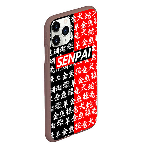 Чехол iPhone 11 Pro матовый SENPAI / 3D-Коричневый – фото 2