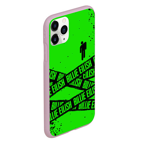 Чехол iPhone 11 Pro матовый BILLIE EILISH: Green & Black Tape / 3D-Розовый – фото 2
