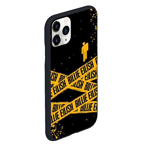 Чехол iPhone 11 Pro матовый BILLIE EILISH: Yellow & Black Tape / 3D-Черный – фото 2