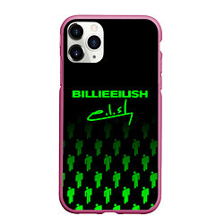 Чехол iPhone 11 Pro матовый Billie Eilish: Green & Black Autograph, цвет: 3D-малиновый