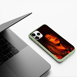 Чехол iPhone 11 Pro матовый BILLIE EILISH: Red Mood, цвет: 3D-салатовый — фото 2