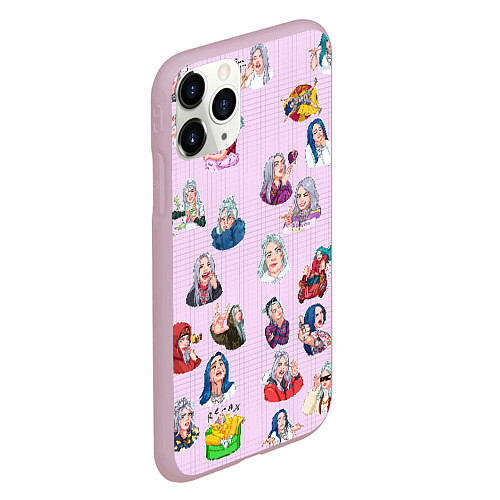 Чехол iPhone 11 Pro матовый BILLIE EILISH: Stickers / 3D-Розовый – фото 2