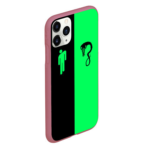 Чехол iPhone 11 Pro матовый BILLIE EILISH: Blohsh & Ghoul / 3D-Малиновый – фото 2